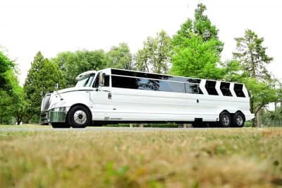 White 50-Passenger Party Bus