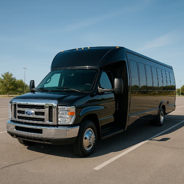 White 56-Passenger Charter Bus