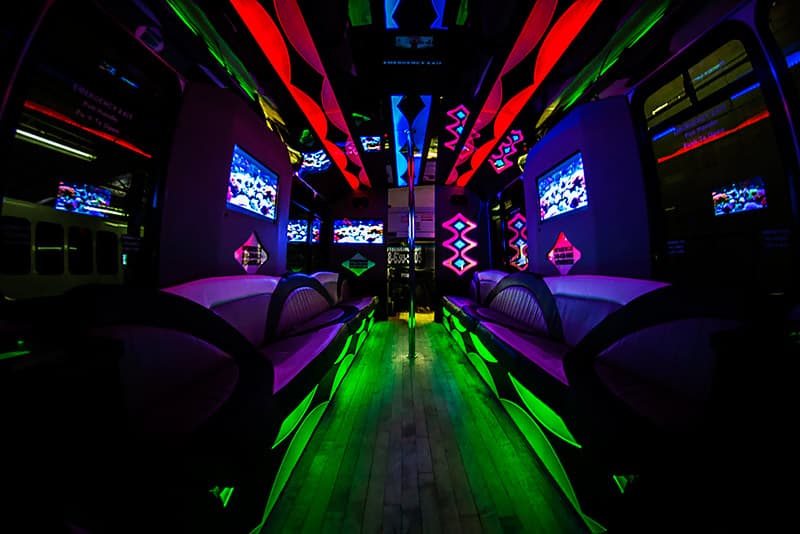 Pink 24-Passenger Party Bus